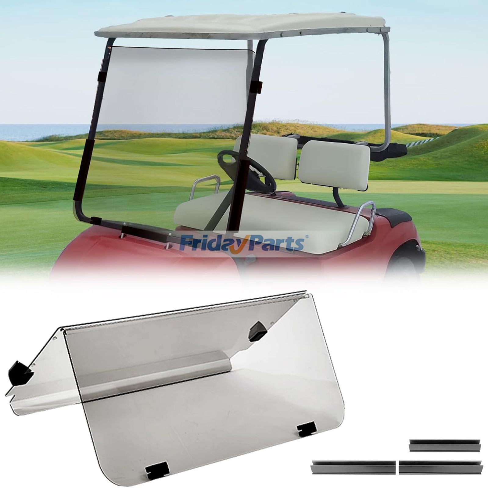 Foldable Windshield  for Golf Cart