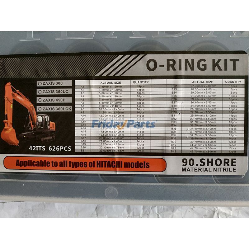 626PCS O-Ring Box O-Ring Kit for Excavator