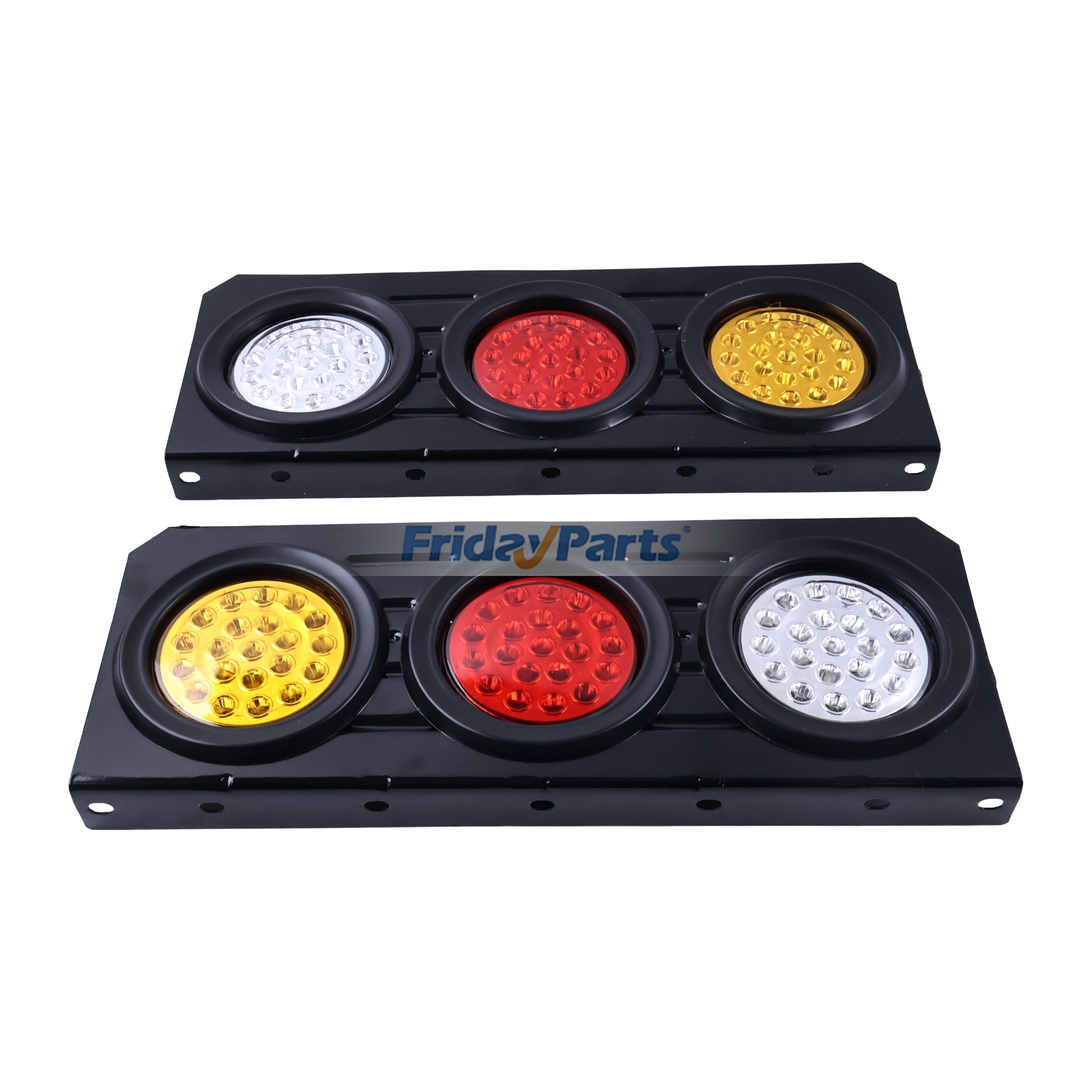 Juego de luces traseras para remolque de 63 LED y 10-30 V con soporte metálico para camiones, autocaravanas y caravanas.