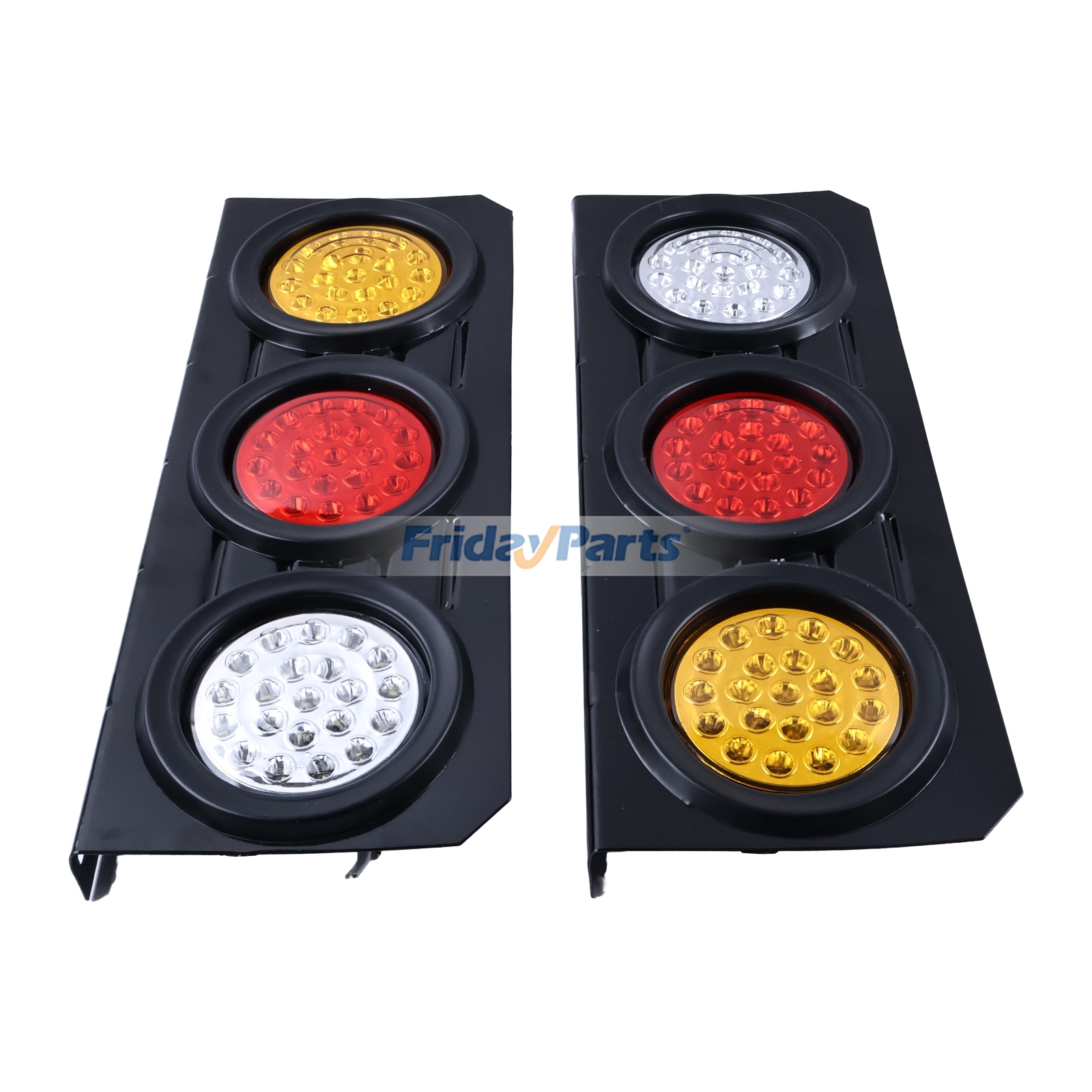 Juego de luces traseras para remolque de 63 LED y 10-30 V con soporte metálico para camiones, autocaravanas y caravanas. de FridayParts