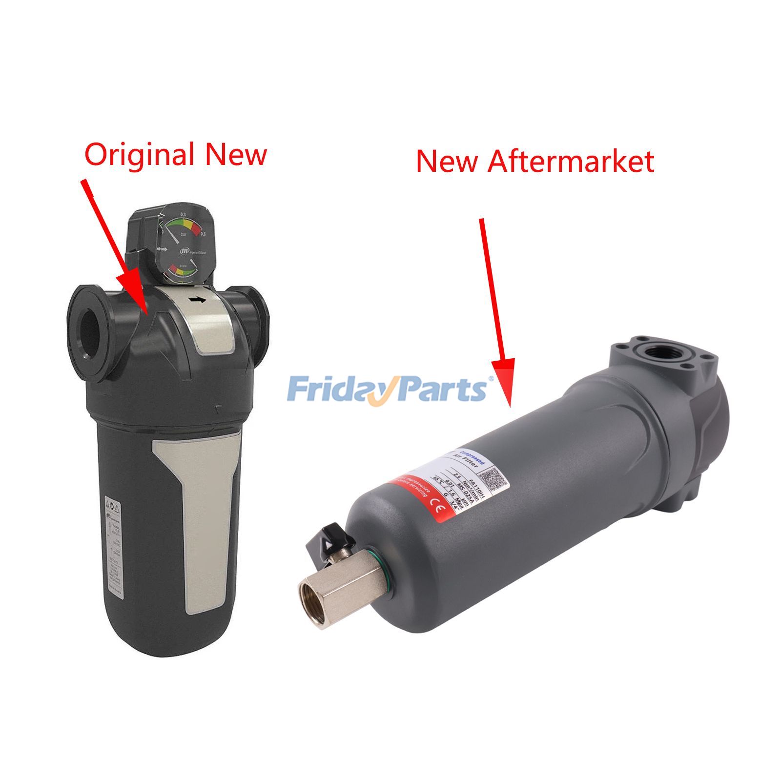 Filtro de aire FA110IH para compresor Ingersoll Rand, diseño de tubería de 3/4", 65 CFM y 100 PSI Para Ingersoll Rand