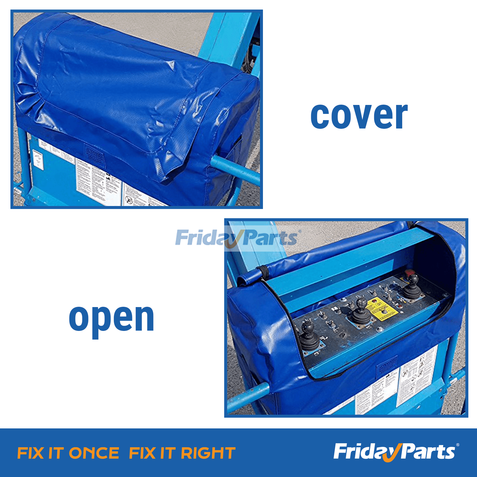 Blaue Abdeckung für den Steuerkastenfür HubarbeitsbühnenFür Genie