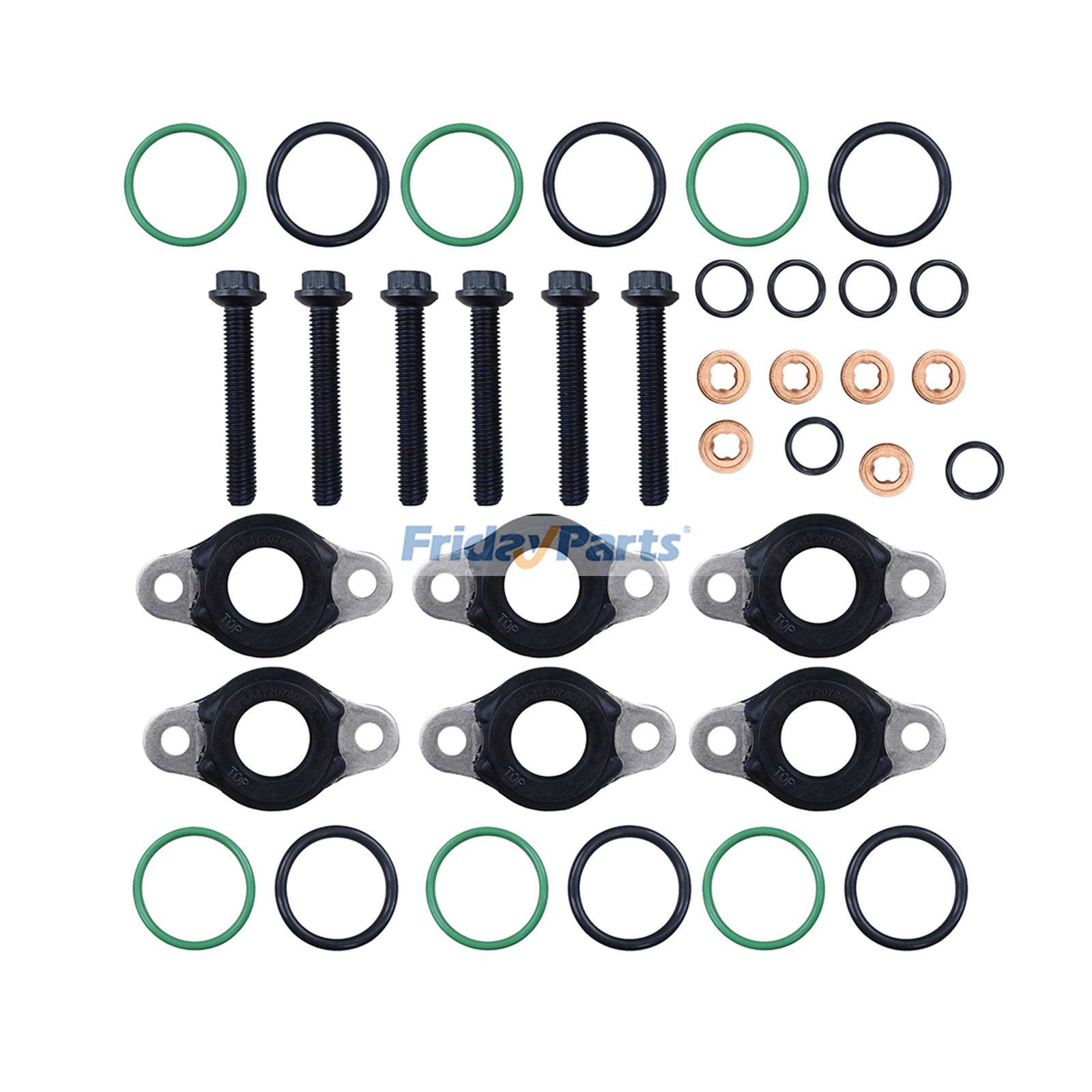 6 Pieces Injector Seal Kit A4600700887 A4600700487 for Detroit Engine DD15