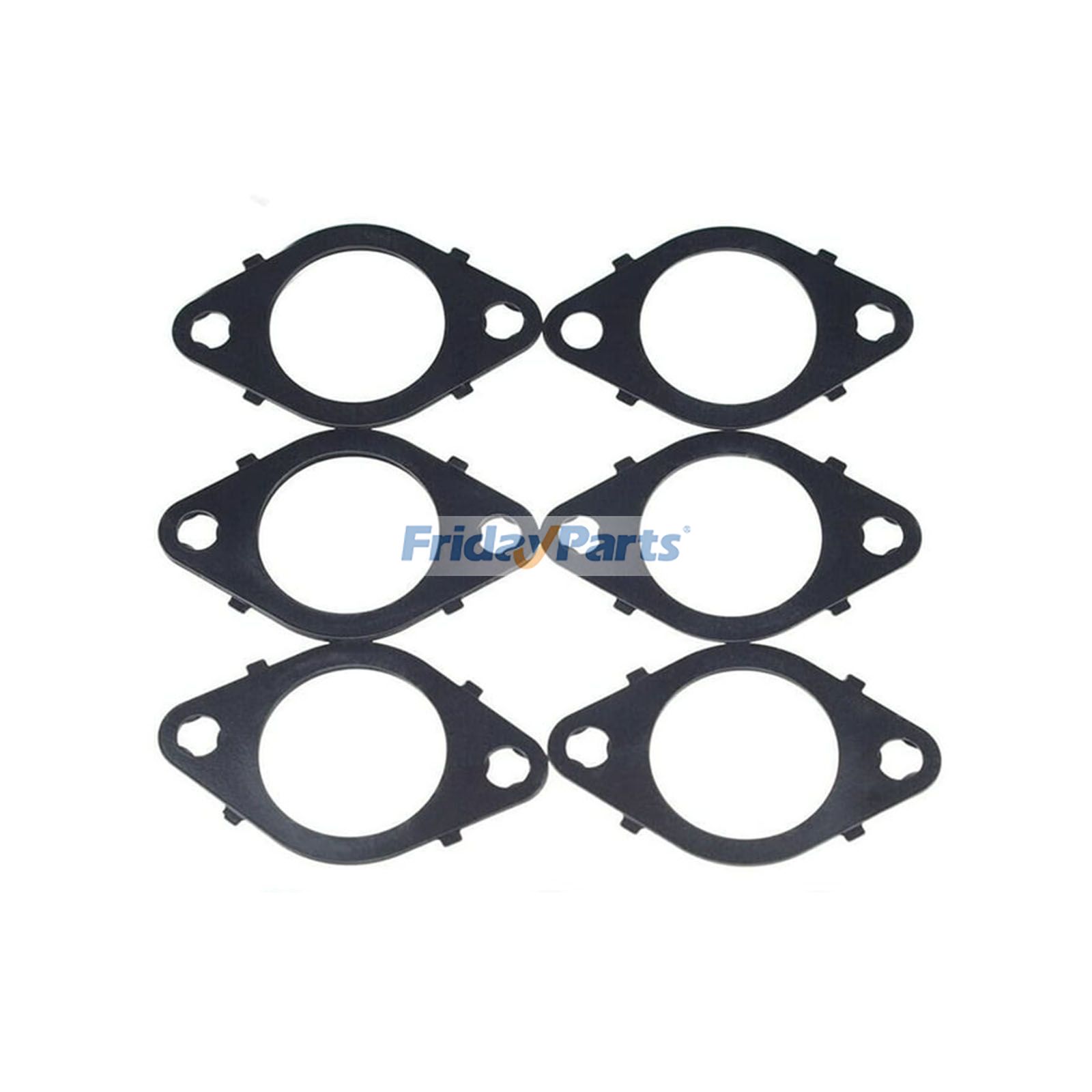6 Pieces Mainfold Gasket 3937479 3943191 for Cummins Engine 6B5.9 ISC ISL9 QSB3.3 QSB4.5 Hyundai 180D-7E HL770-7 HL770-9 R320LC-7A R360LC-7