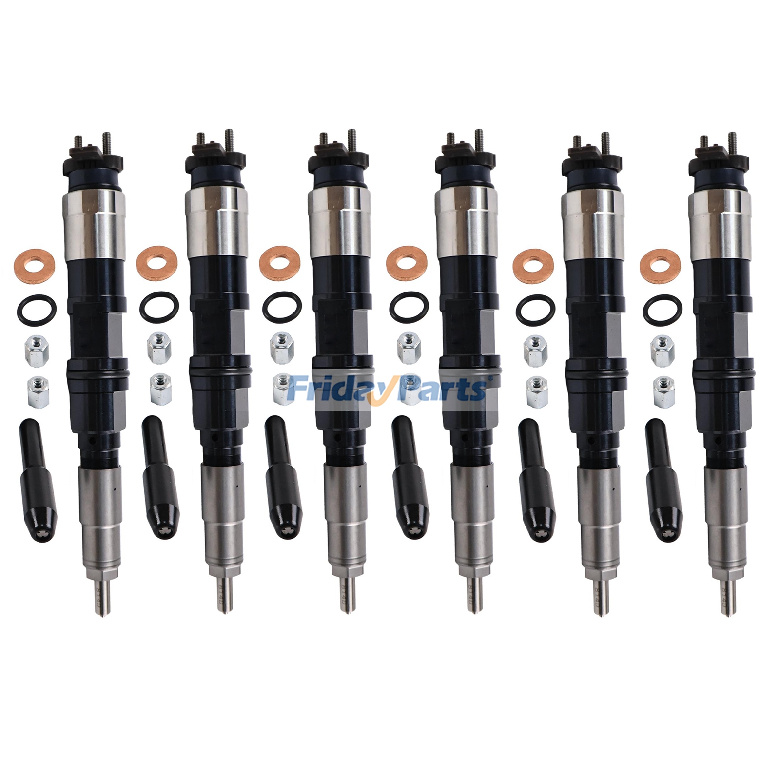 6 Pieces Fuel Injector RE516540 RE507860 095050-5050 for John Deere 6068 6081 6090