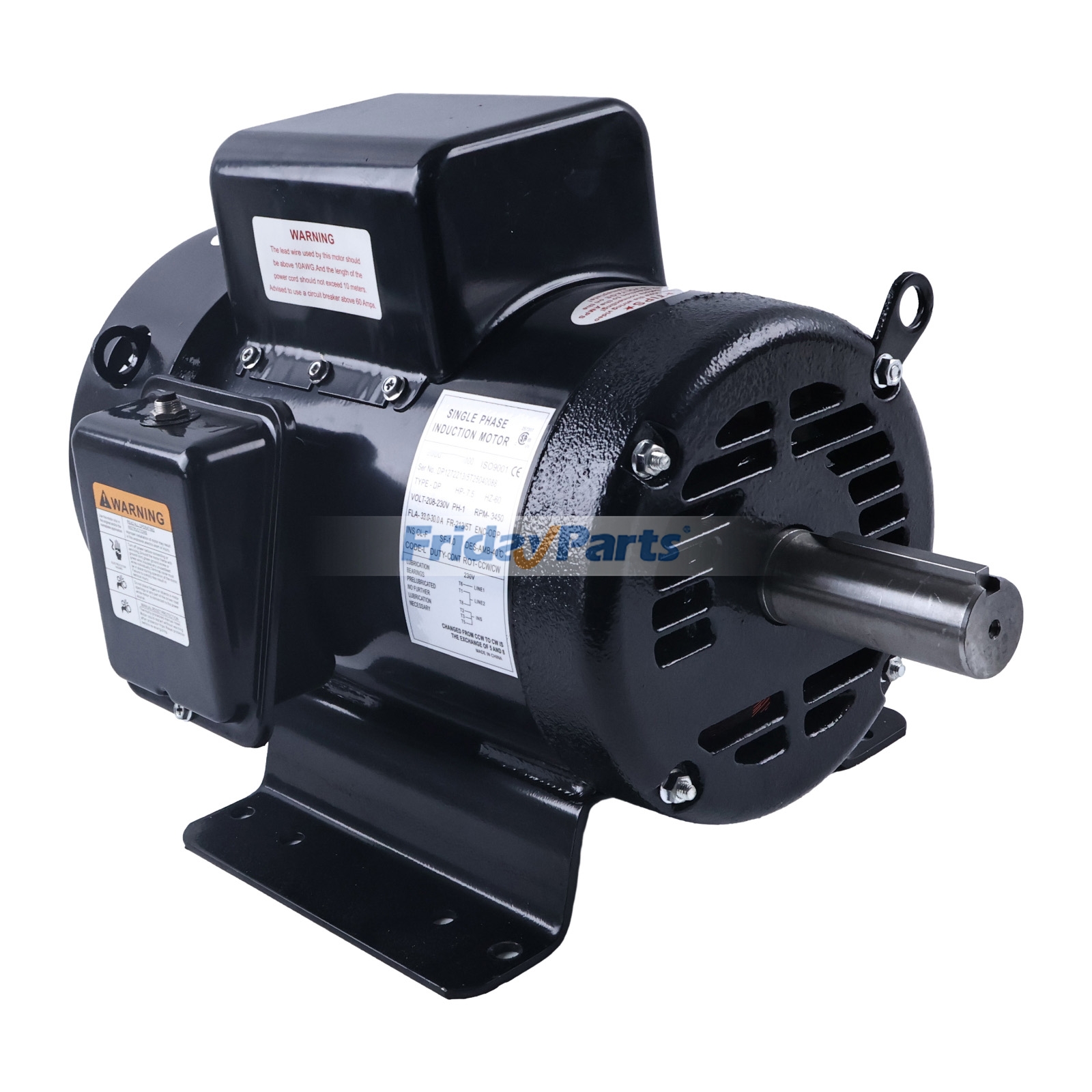 Motor eléctrico monofásico de 230 V y 7,5 HP 32309437 para compresor de aire Ingersoll Rand Para Ingersoll Rand