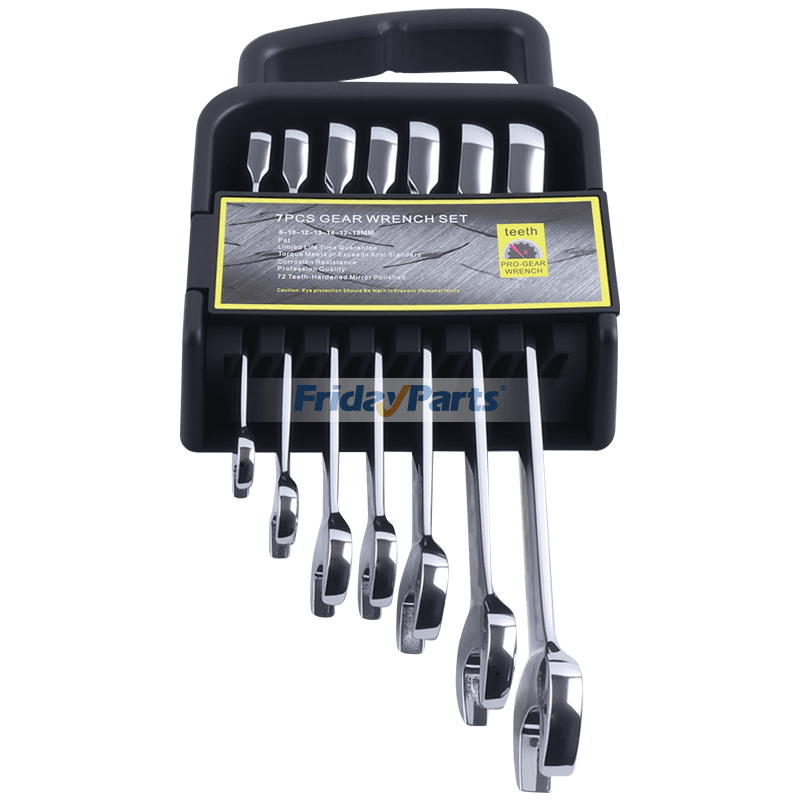 Juego de 7 llaves de trinquete métricas, versátiles y duraderas, para uso profesional y de bricolaje.