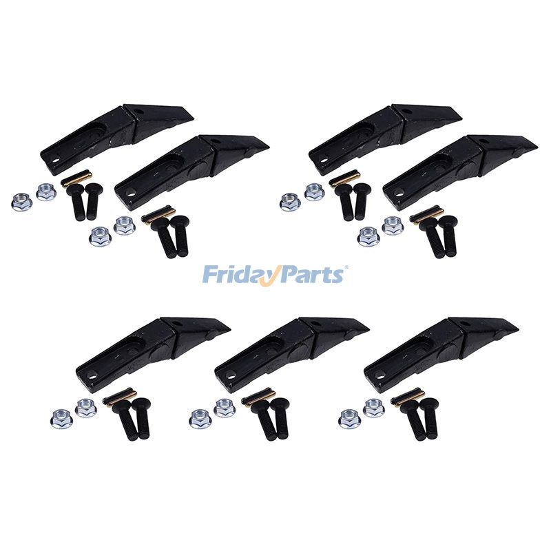 7 Pieces Bucket Teeth Assembly 6737322Y Bobcat Style Bolt on Flush Mount Pin Skid Steer