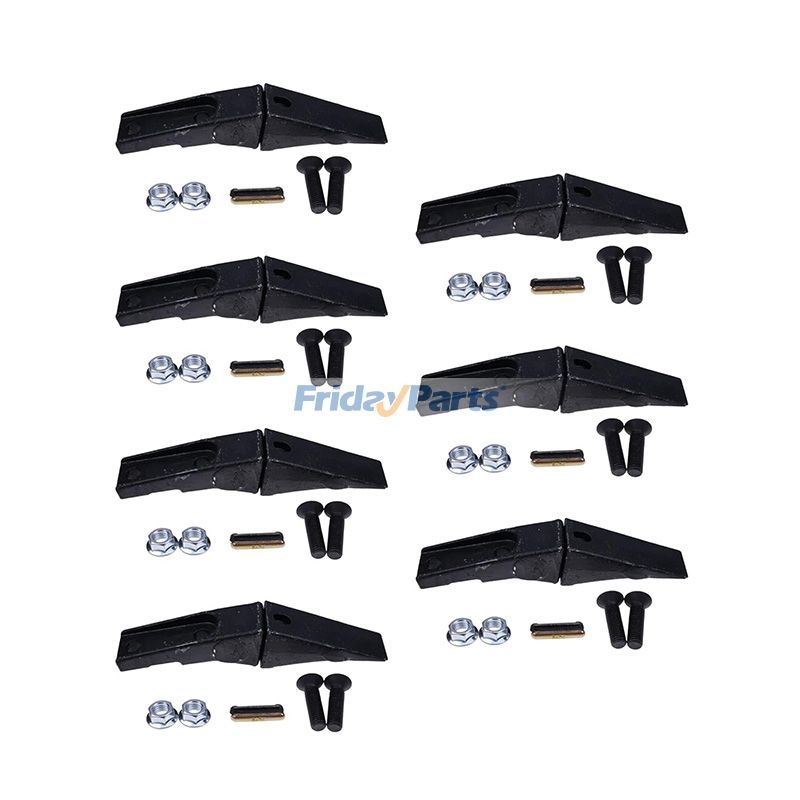 7 Pieces Bucket Teeth Assembly 6737322Y Bobcat Style Bolt on Flush ...