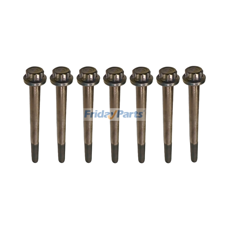 7 piezas de pernos de culata 6150-11-1620 para motor Komatsu SAA6D125E Excavadora PC400LC-8 PC450LC-8 PC450LC-8R PC490LC-10 PC490LC-11