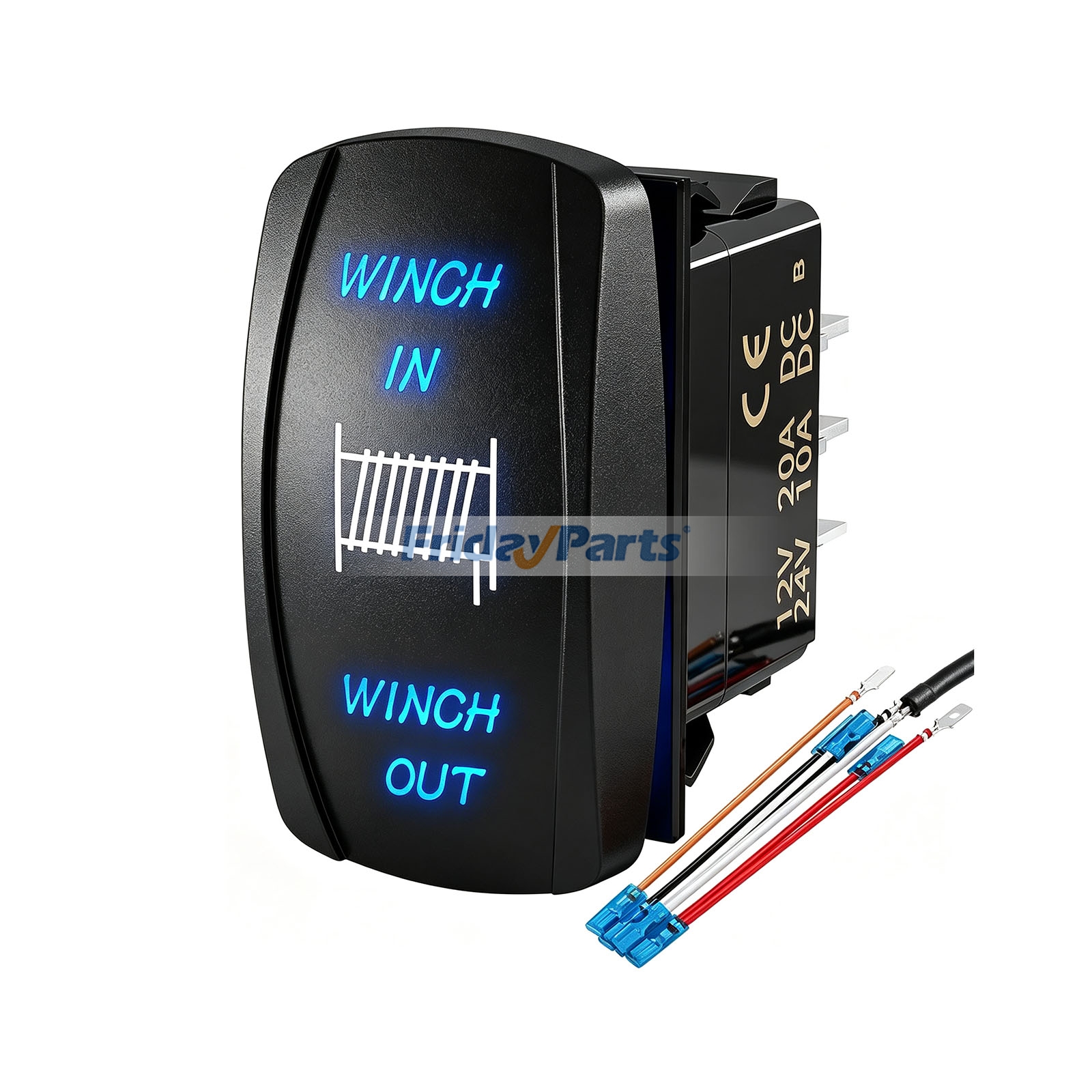 7 Pin On Off Waterproof Winch Rocker Switch Momentary for ATV UTV Marine Vehicle