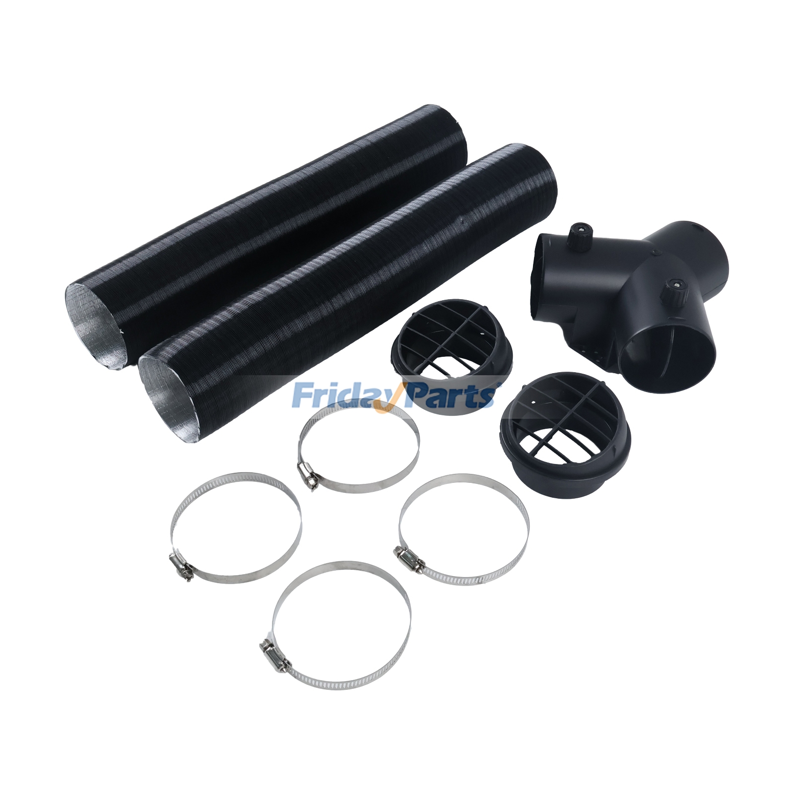 75mm Heater Duct Pipe Kit Exhaust Pipe & 3-Way Y Shape Splitter Ducting Connector With Adjustable Valve & Air Outlet