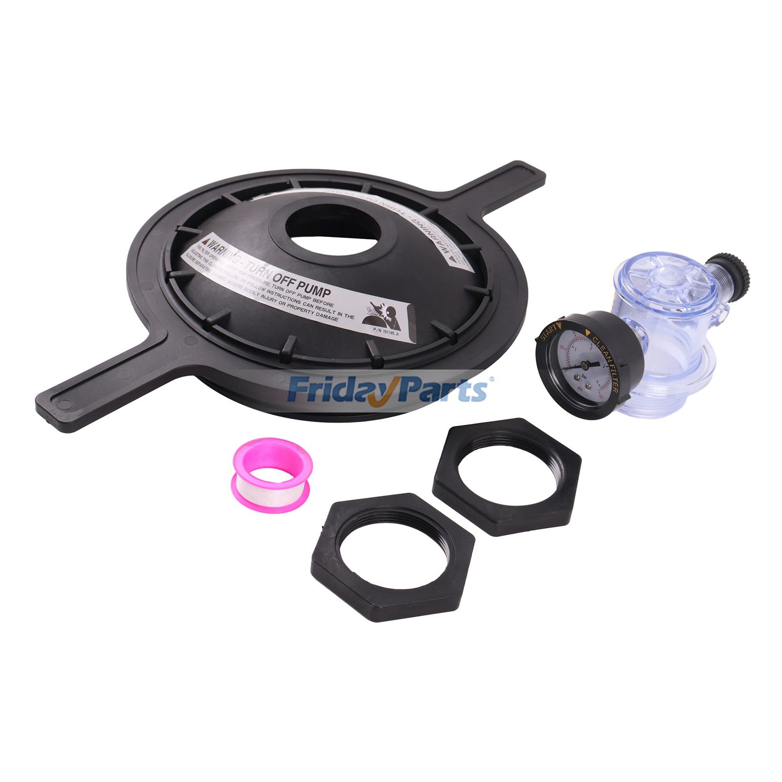 8-1/2" Black Buttress Thread Closure Replacement Kit 154856 for Pentair Triton II Sand Filter TR100 TR140 TR100C TR140C TR100C-3 TR140C-3
