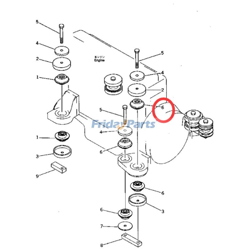 8 Pcs Rear Mounting Rubber Cushion for Excavator