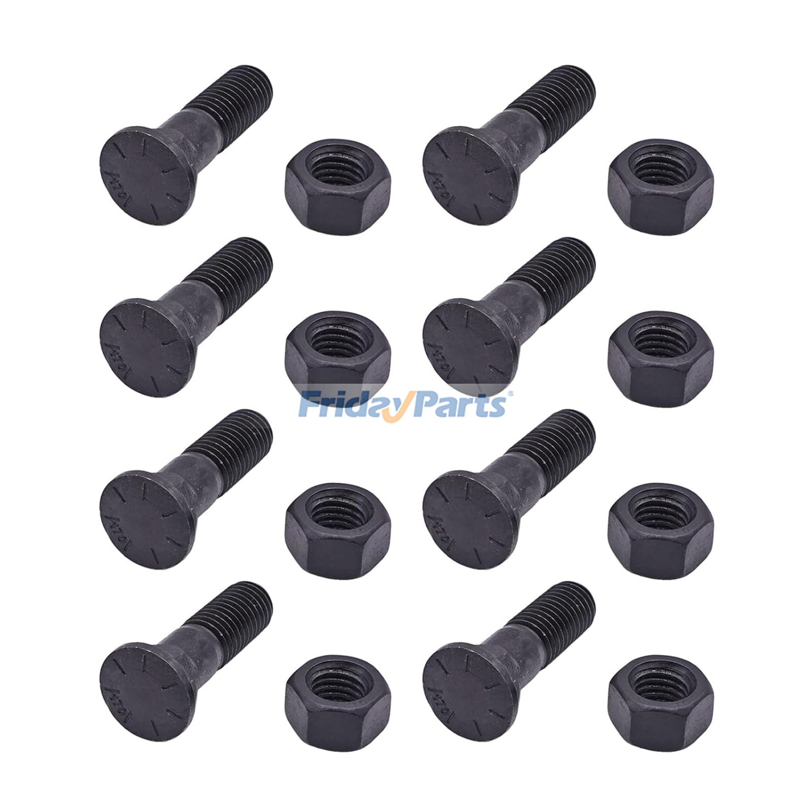 8 Pieces 5/8"UNC -11 x 2-1/4" Blade Cutting Edge Bolt & Nut 260123 for Bulldozer Motor Grader Snow Plow Tractor