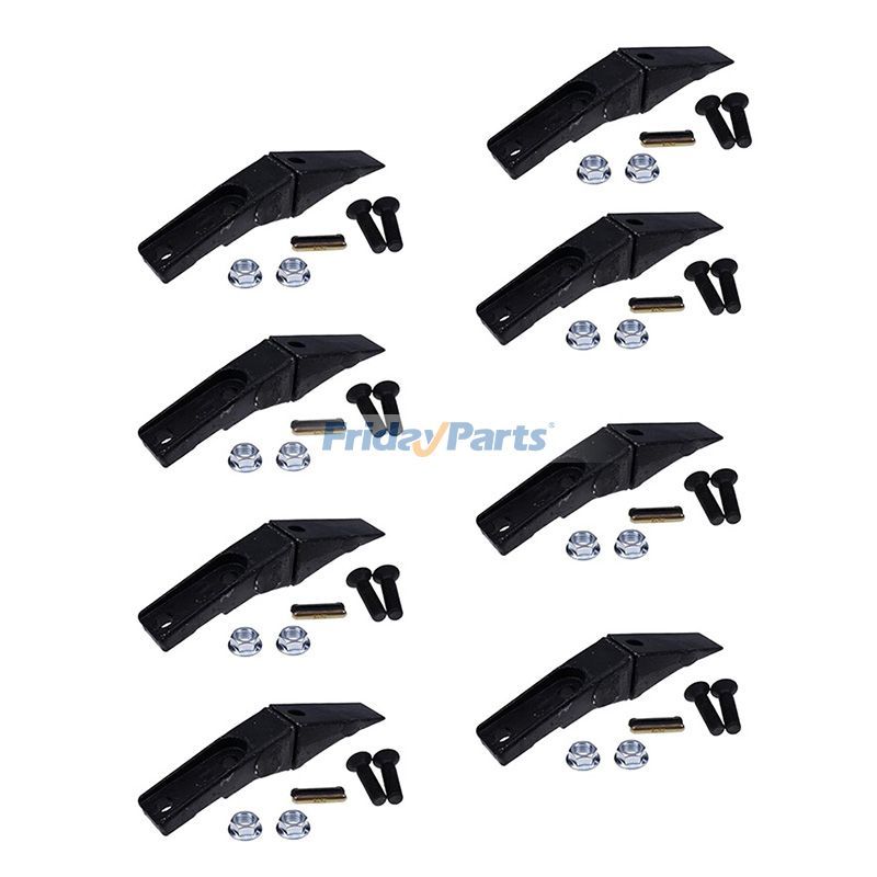 8 Pieces 6737325 Bucket Tooth & 6737326 Flex Pin for Bobcat Style Mini Excavator Skid Steer Loader