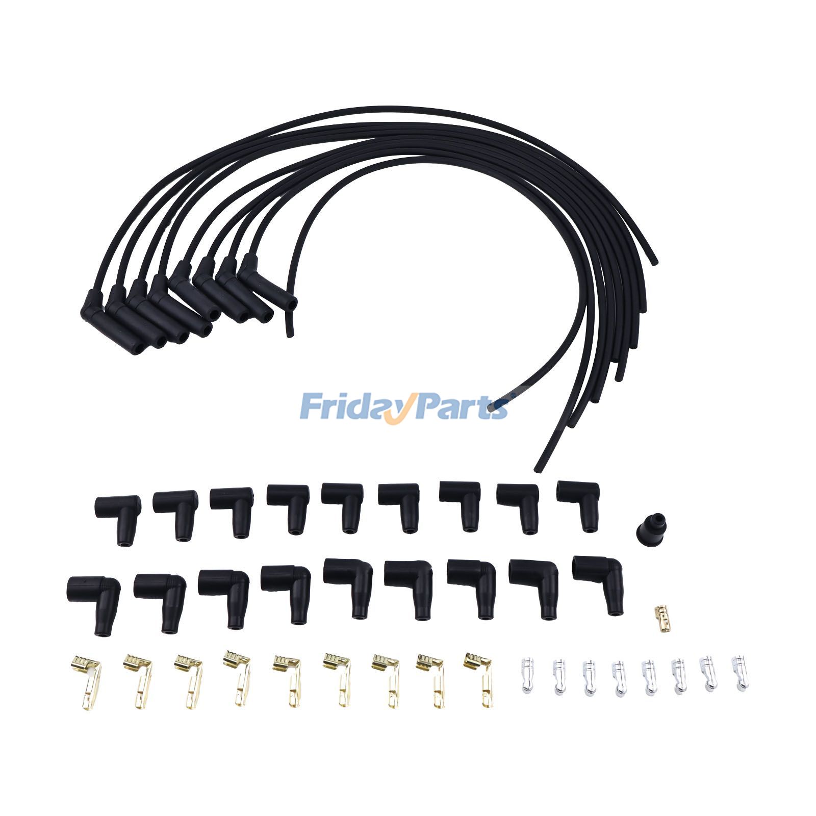 Cable de bujía negro de 8 mm (8 piezas) 50053 para motor Taylor V8