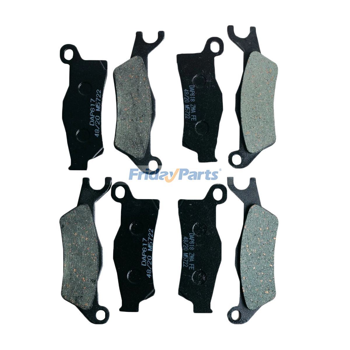 8 Pieces Semi-Metallic Front And Rear Brake Pad DAP617 DAP618 for Can-Am ATV Outlander 450 500 650 Renegade 800 1000 2012-2015