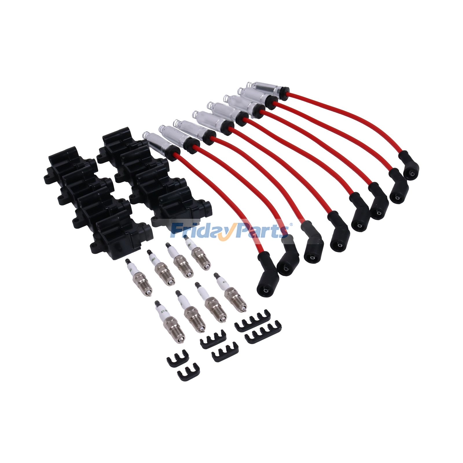 8 Set Ignition Coil & Spark Plug Wire 12556893 for Chevrolet Avalanche Silverado Suburban GMC Hummer H2 Savana 1500 2500 3500 Sierra