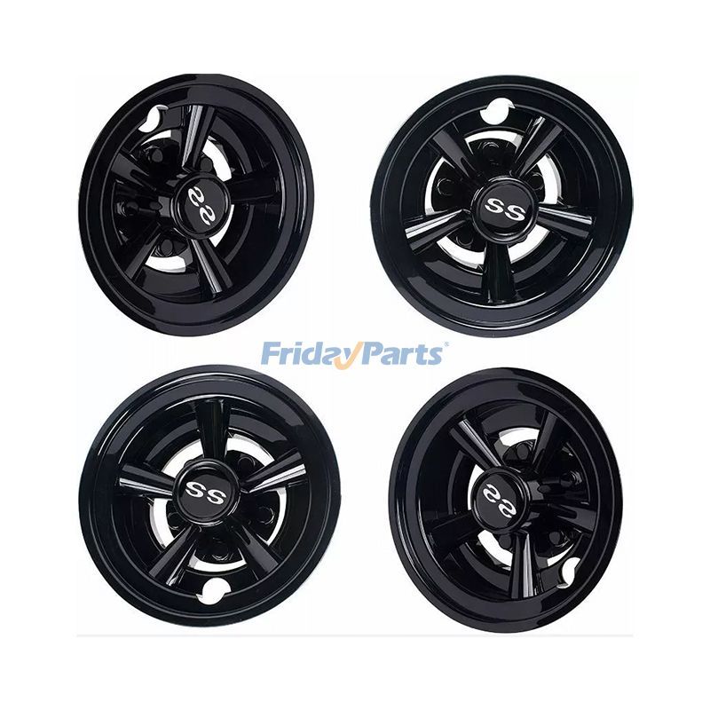 Kit de couvre-roues universels noirs en acier inoxydable de 8 pouces pour voiturette de golf Yamaha EZGO Club Car