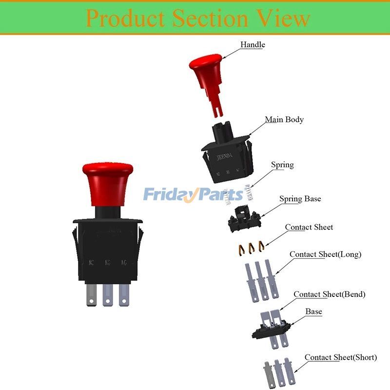 FridayParts 8 Terminals Delta PTO Switch for Dixie Chopper Lawn