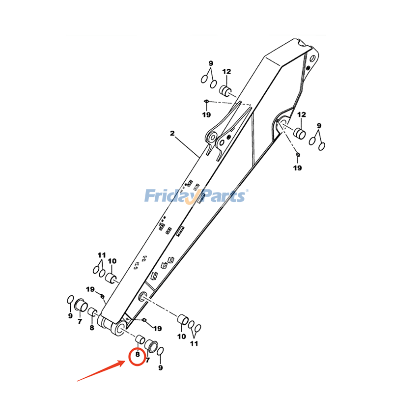 Bucha 80*110*80mm KRV10910 para Escavadeira CASE CX160B CX160C CX180B CX210B CX210C CX210D CX220B CX220C CX240B para Escavadora 