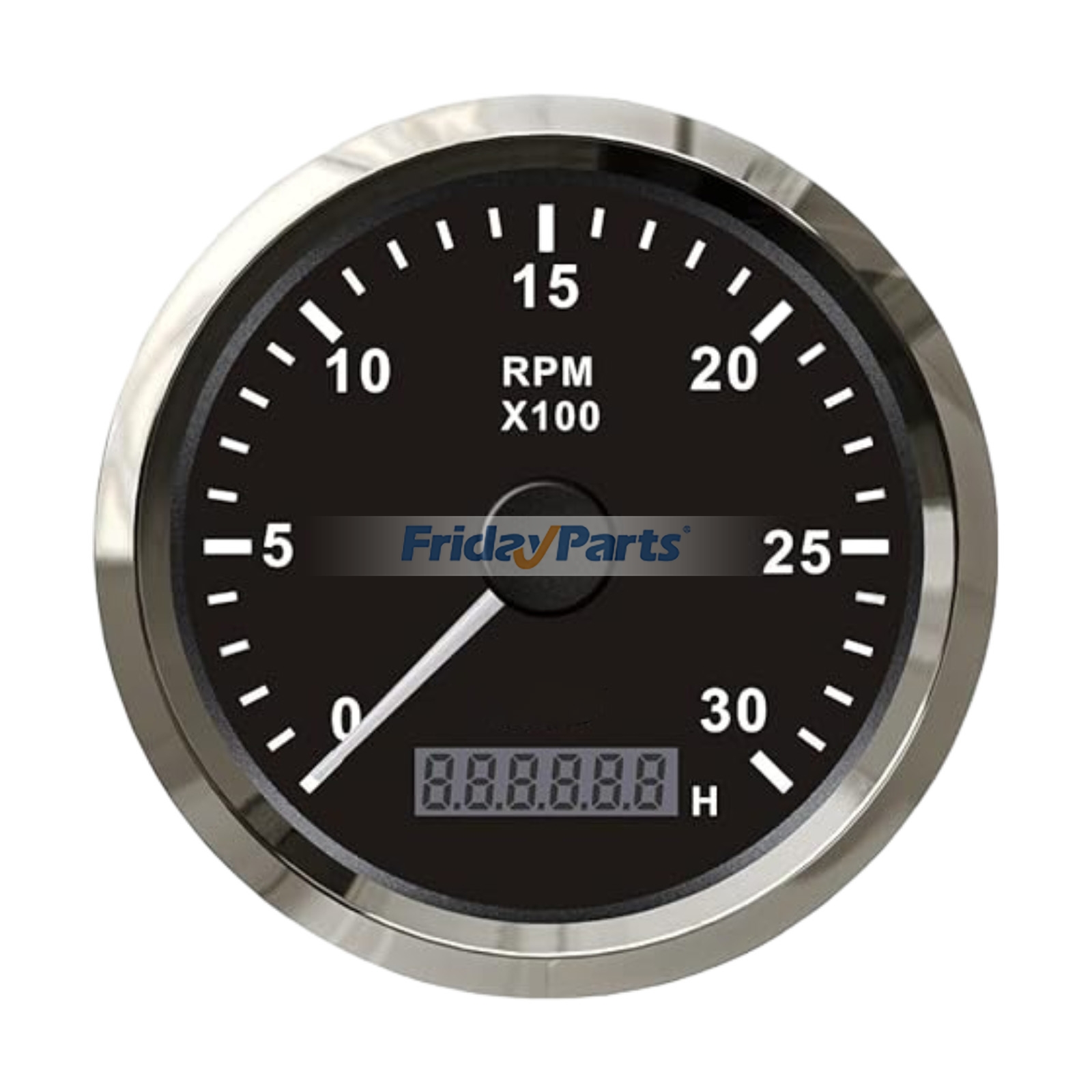 85mm 3000RPM 12V/24V 3K-Black Stainless Steel Tachometer RPM REV Counter With Hour Meter & Backlight