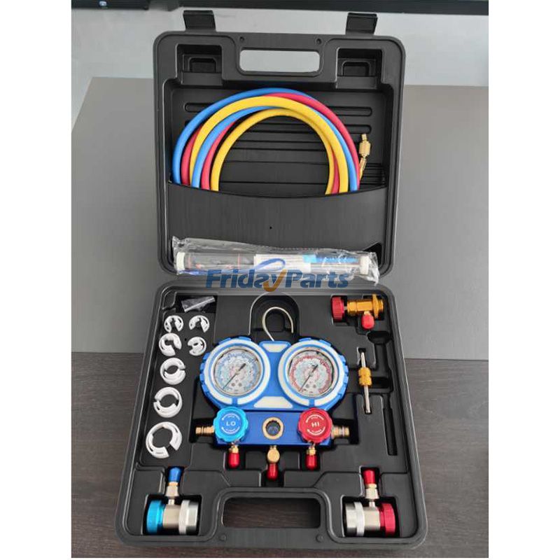 3-Wege-Wechselstrom-Manometer-Set mit Schnellkupplung, 410-Adapter, Dosenbohrer und Ventileinsatzwerkzeugbei FridayParts kaufen