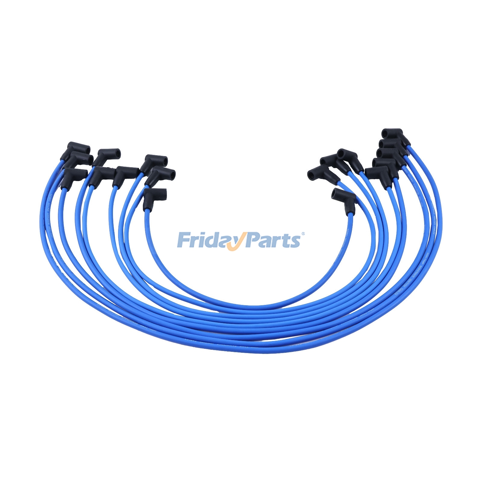 Cables de bujía HEI azules de 8 mm y 90 grados de alta energía para motores Chevrolet SBC V8 de 1972-1988 - Reemplaza a Taylor 64602