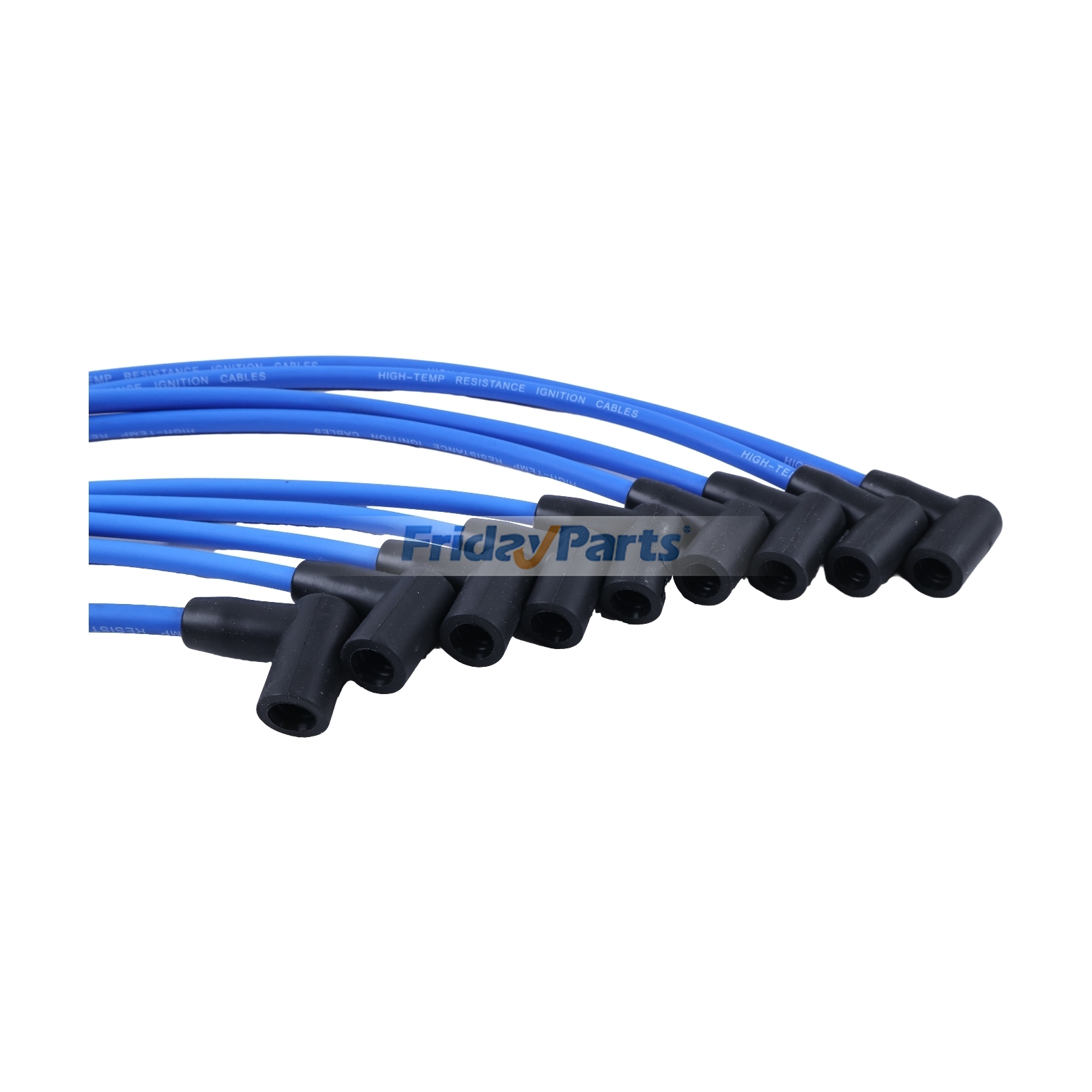 Cables de bujía HEI azules de 8 mm y 90 grados de alta energía para motores Chevrolet SBC V8 de 1972-1988 - Reemplaza a Taylor 64602 de FridayParts