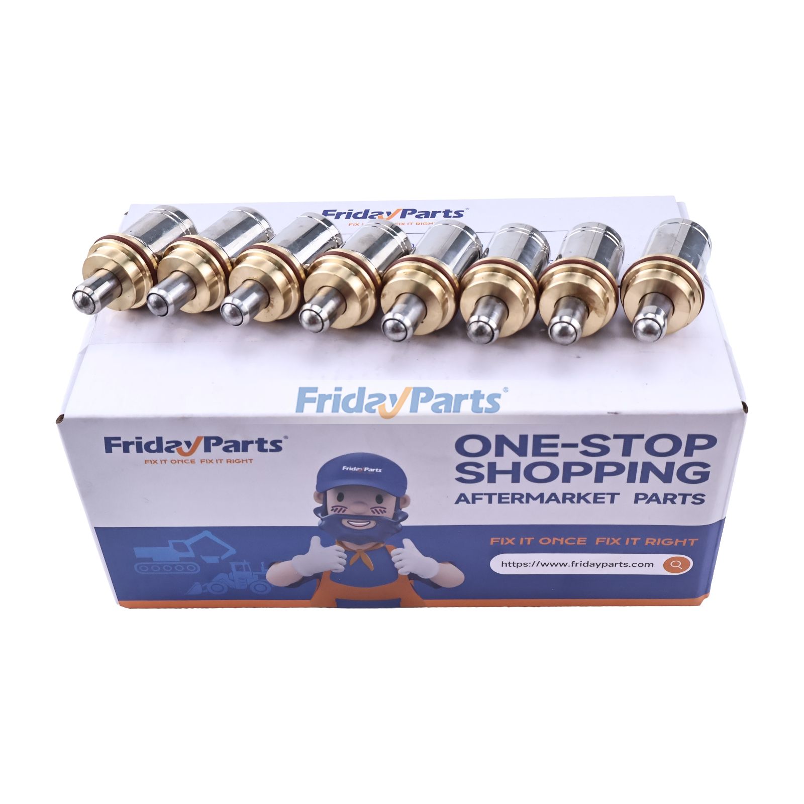 8 Pieces Pusher Assembly 9246436 for John Deere Excavator 120C 120D 130G 135C 160C 200CLC 210G 27D 35D 380GLC 450CLC 50G 60D