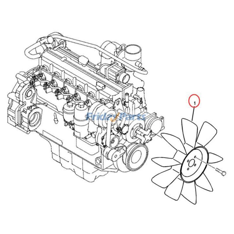 9 Blade Fan for Excavator,Loader