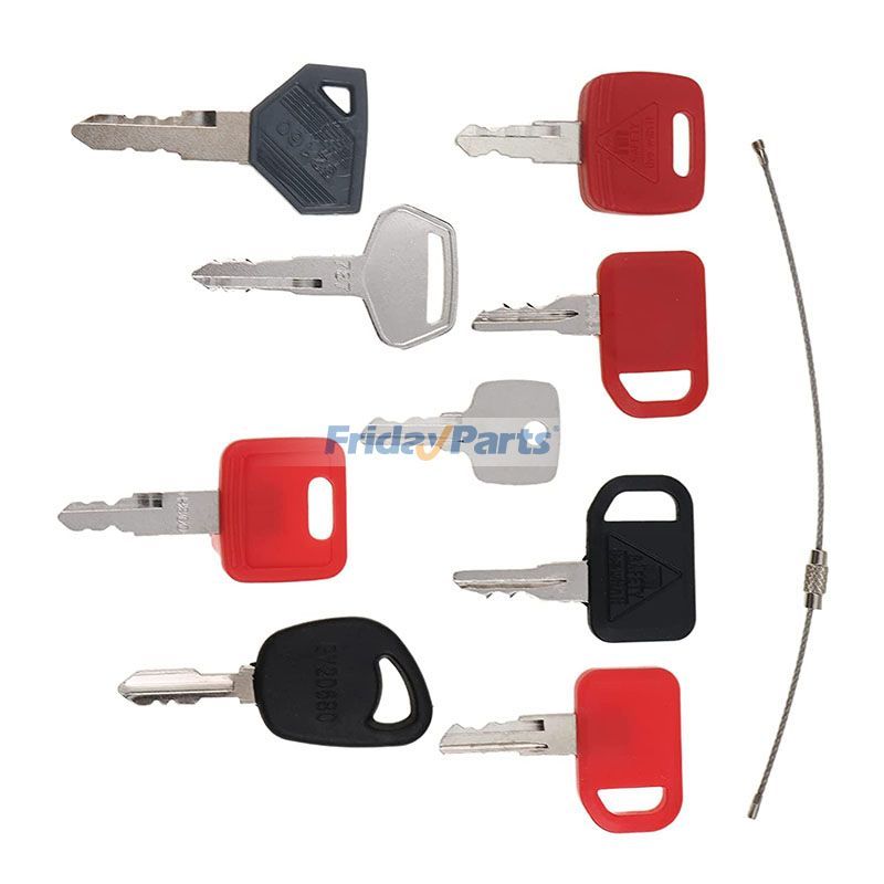 FridayPartsのジョンディア ボルボ CASE キャタピラー CAT 重機用イグニッションキー 9個