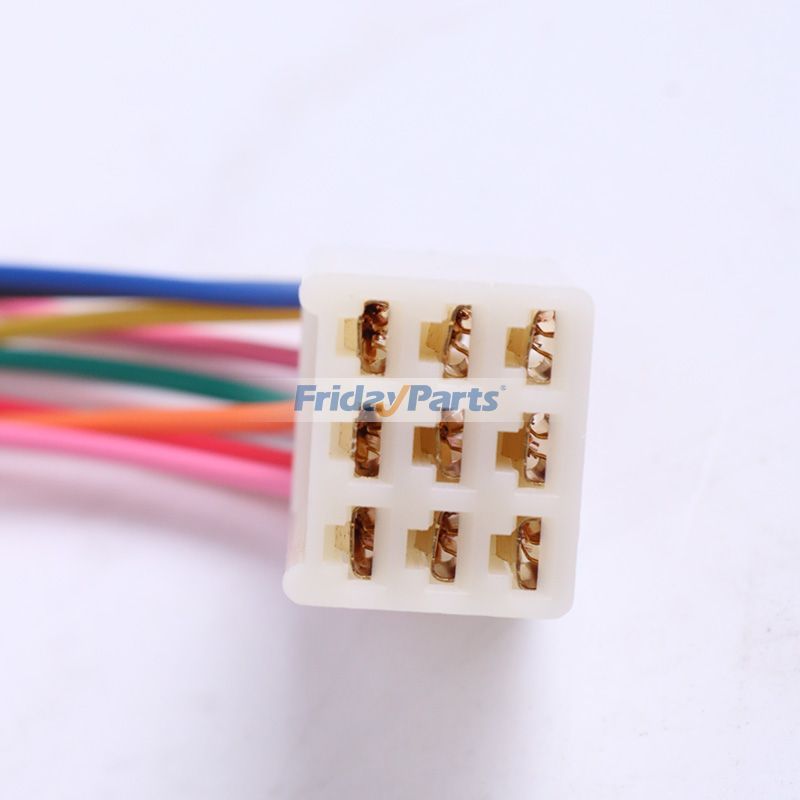 Arnés de cables de radio con conector macho de 9 pines para reproductor de CD RTV de tractor Kubota, estéreo de tablero Para KUBOTA