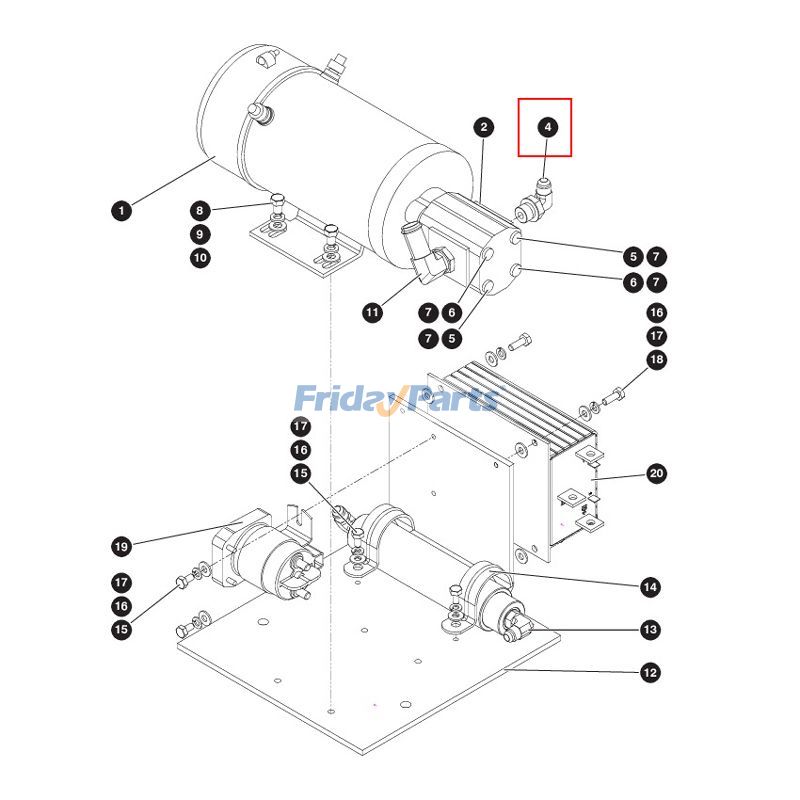 Compra Accesorio de 90 grados 144058 para elevador de tijera Skyjack SJII3215 SJII3219 SJII3220 SJII3226 SJII4626 SJII4632 SJII4740 en Fridayparts