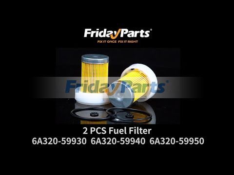 2 piezas de filtro de combustible 6A320-59930 para Kubota RTV900 RTVX900 RTVX1100 RTVX1120 RTVX1140 B2320DTN B7610HSD B3030 B7400 L2501D L3800DT M5640SU para Tractor,Vehículo utilitario Para KUBOTA FridayParts