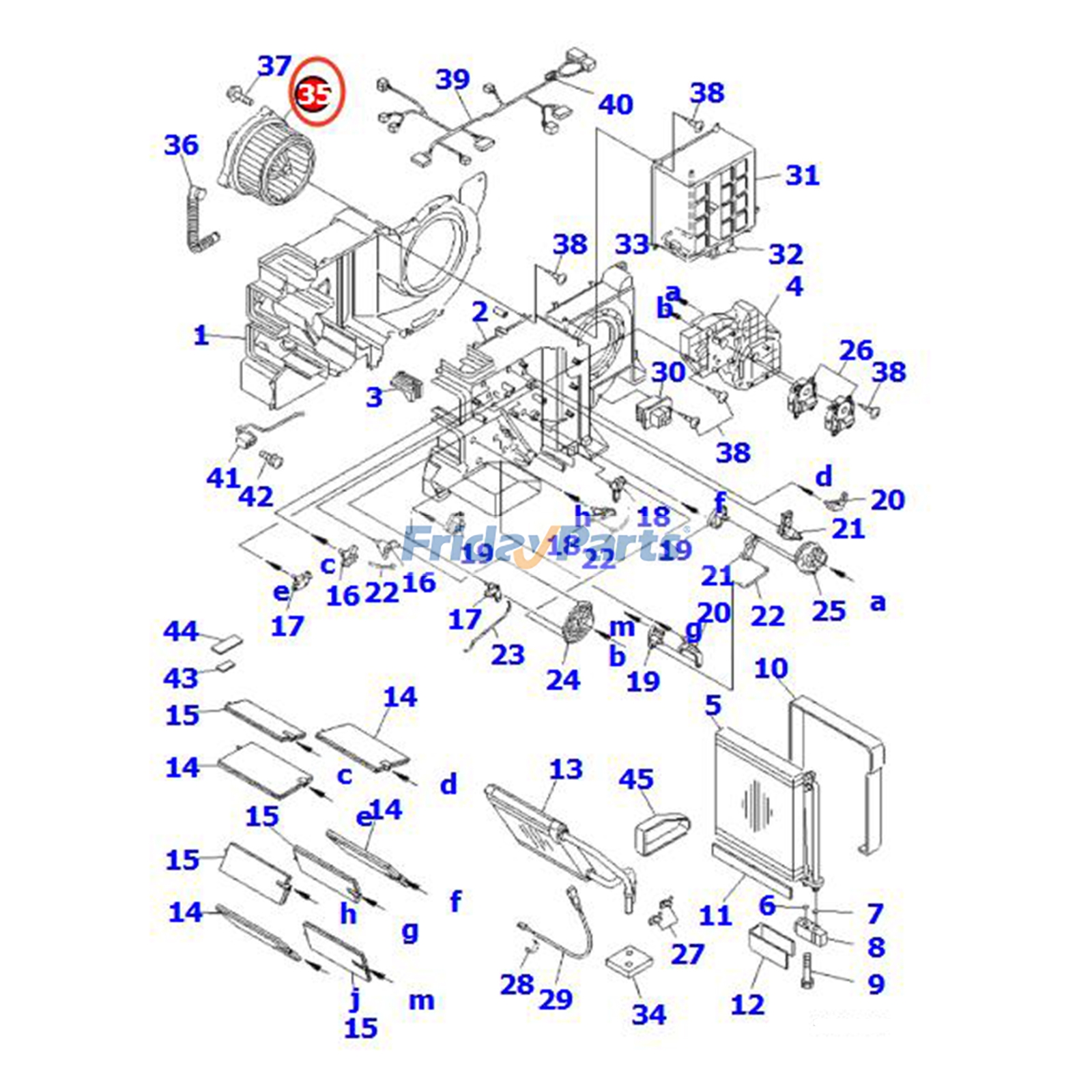Motor del ventilador del aire acondicionado ND116340-7030 para excavadora Komatsu PC200LC-7, PC210LC-7, PC220LC-7, PC300LC-7, PC350LC-7 y PC400LC-7. Para KOMATSU
