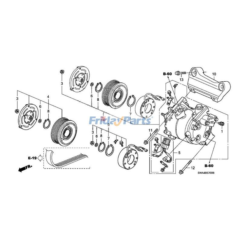 FridayParts Klimakompressor Civic CRV Acura ILX RDX 2,3 l 2,4 l