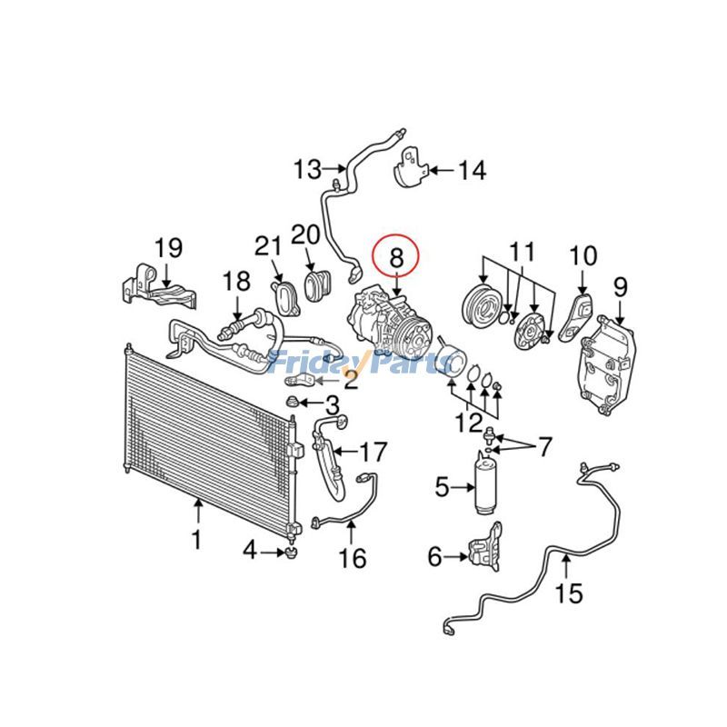 A/C Compressor Civic w/1.7Ls 2003-2005 for Vehicle