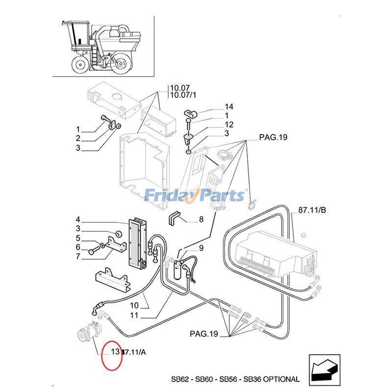 A/C Compressor FF115 F130 F140 VM340 VM460 For New Holland Tractor