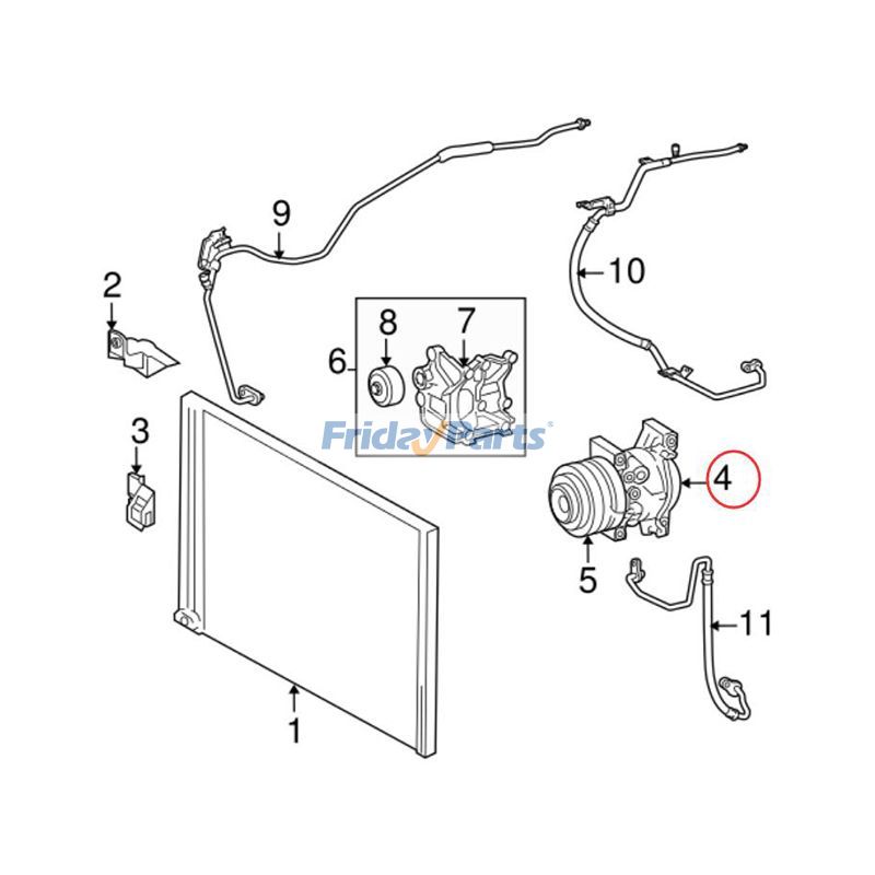 Compresseur de climatisation 88320-04060 pour Toyota Tacoma 2005-2015 L4 2,7 L V6 4,0 L