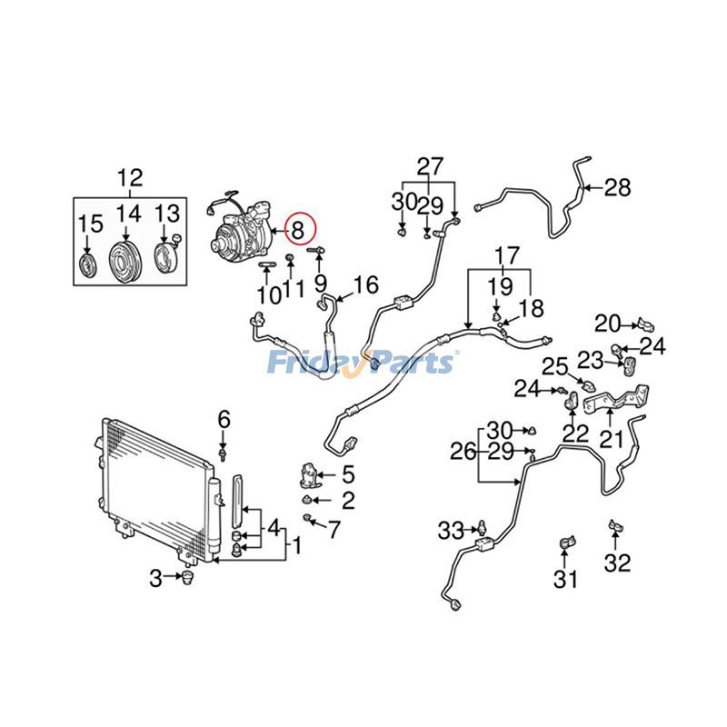 A/C Compressor RAV4 2001-2005 for Vehicle