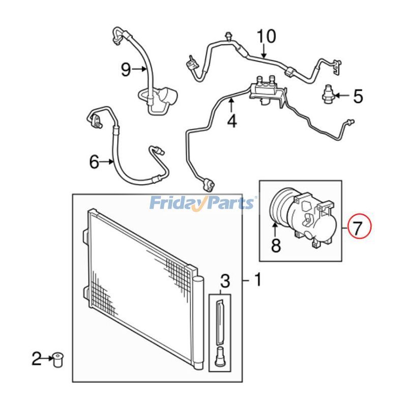 Compresseur de climatisation RAV4 V6 3,5 L 2006-2012pour Véhicule
