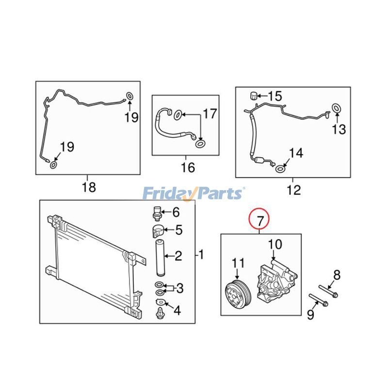 FridayParts A/C Compressor 2014-2019 1.6L