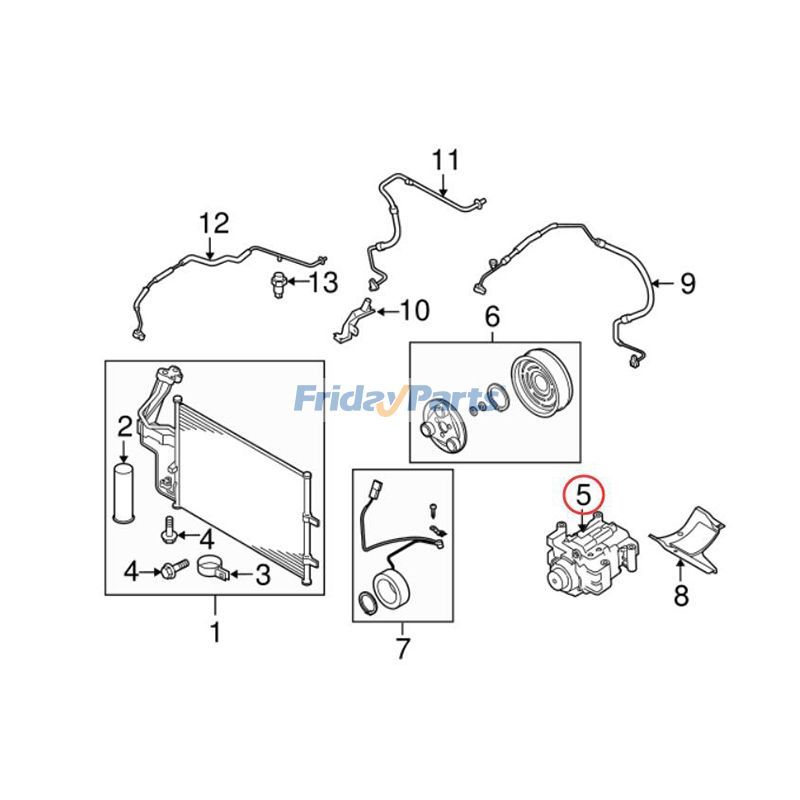 Compresseur de climatisation 3 2,0/2,3 L 2004 2005 2006 2007 2008 2009 Mazda 5 2006-2010pour Véhicule