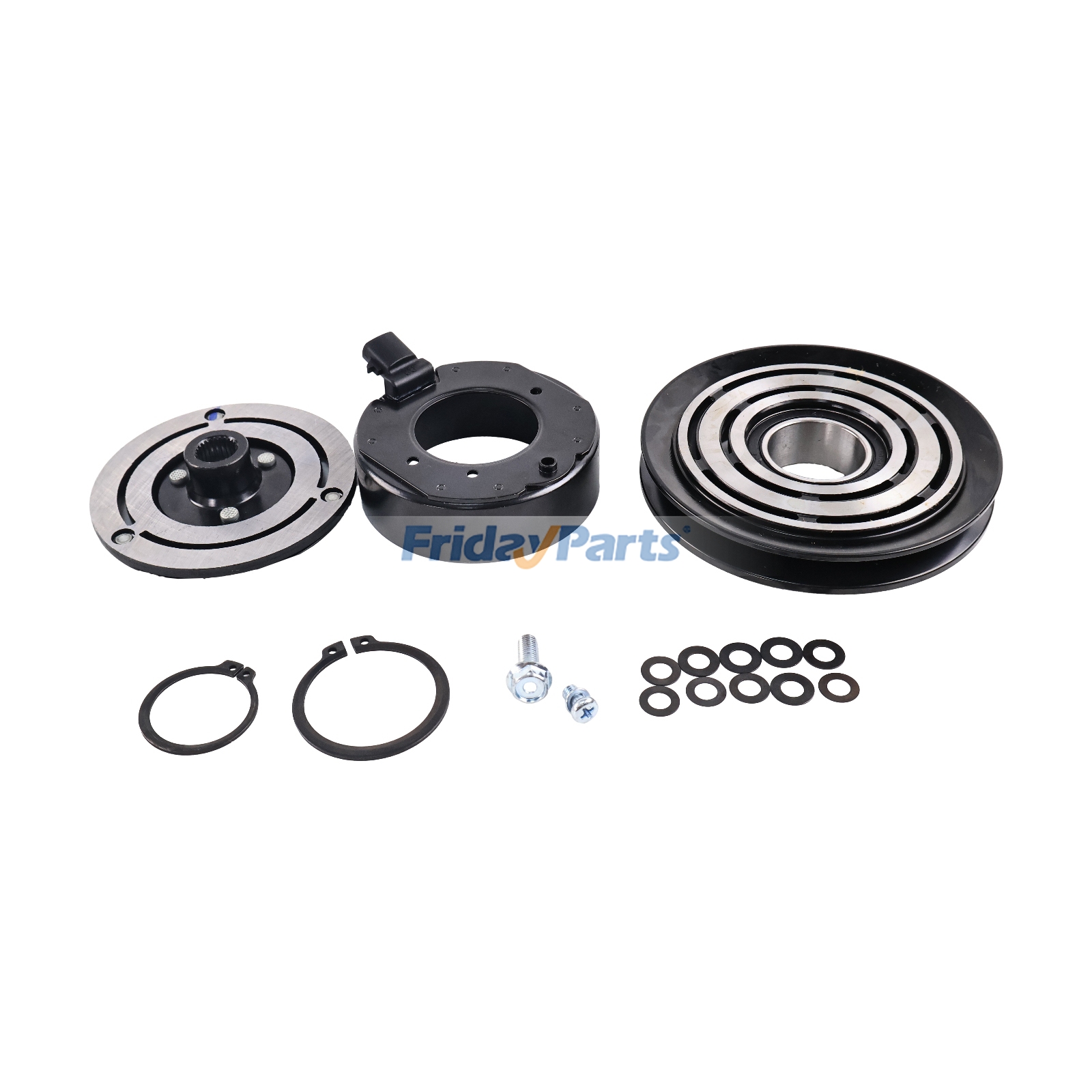 Embreagem do compressor de ar condicionado 6A671-97310 para veículos utilitários Kubota RTV1100CR, RTV1100CR9, RTV1100CRX, RTV1100CW e carregadeiras L3240HSTC e L4330GST. FridayParts