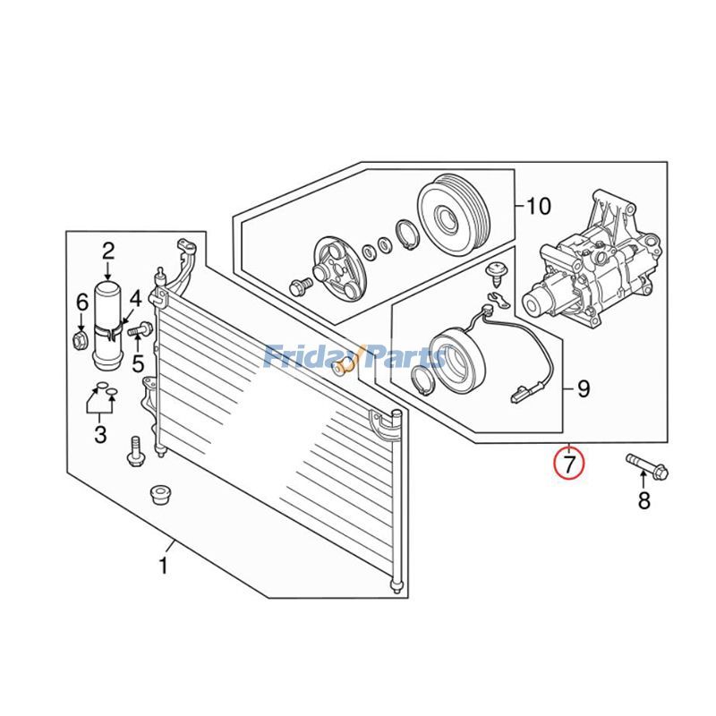 Compresseur de climatisation 2 2013 2014 1,5 Lpour Véhicule