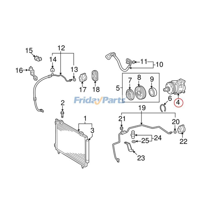Compresseur de climatisation pour Toyota Corolla Matrix 2003-2008pour Moteur