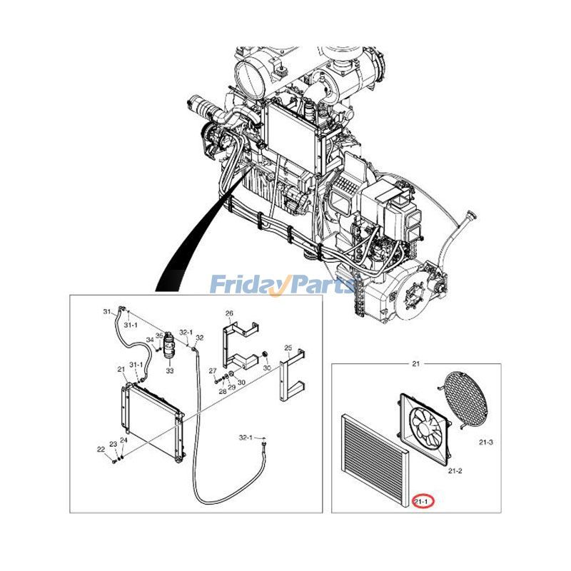 A/C Condenser Core Daewoo Komatsu 290LC-V 340LC-7 420LC-V for Excavator