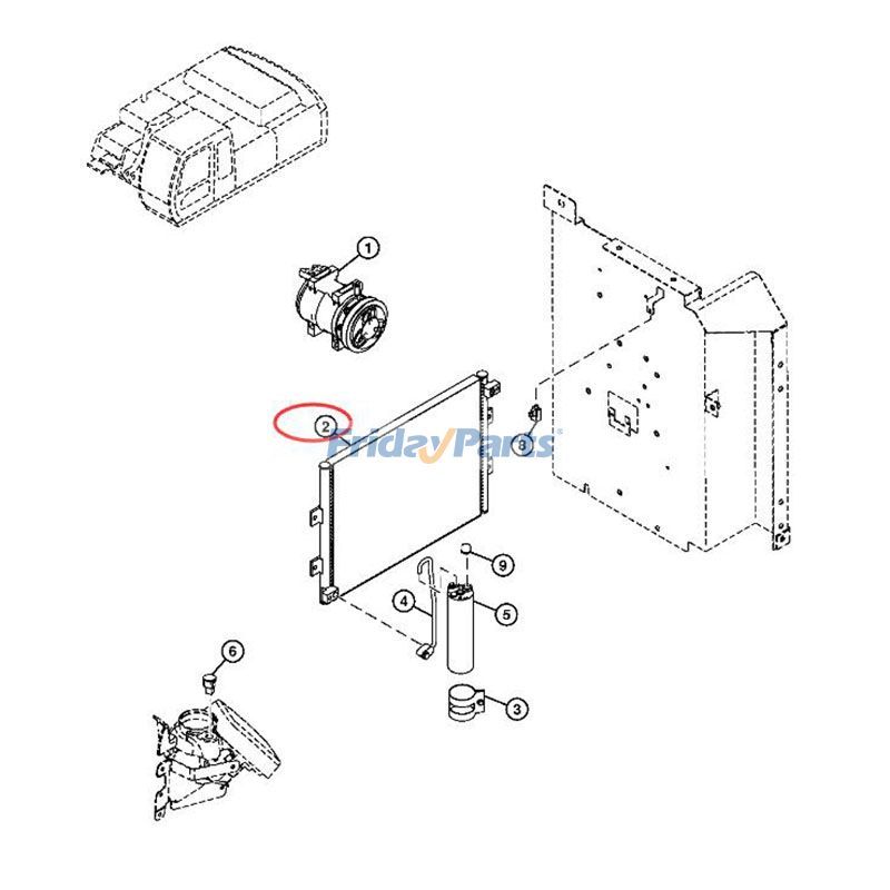 Noyau de condenseur de climatisationpour Pelle